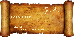 Fein Aliz névjegykártya